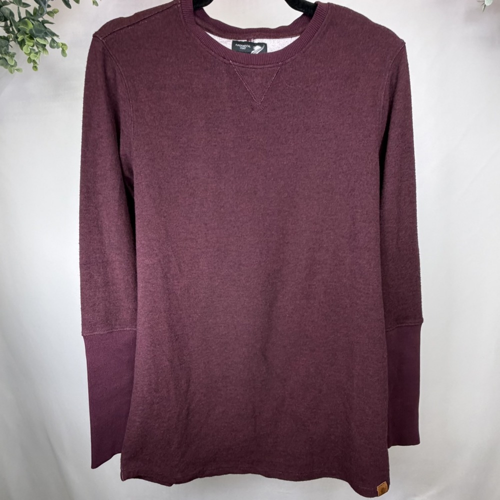 Fundamental Coast Andrea‎ Crew Pullover Long Sleeve Sweater Thumbholes Oxblood